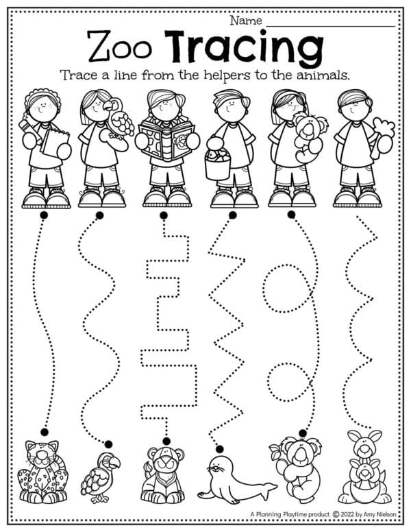 Zoo Preschool Worksheets Planning Playtime
